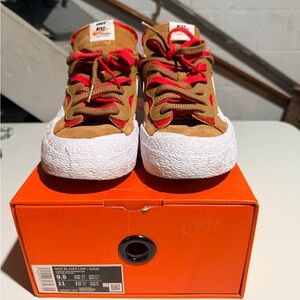 Nike Men Blazer Low Sneakers in British Tan/University Red